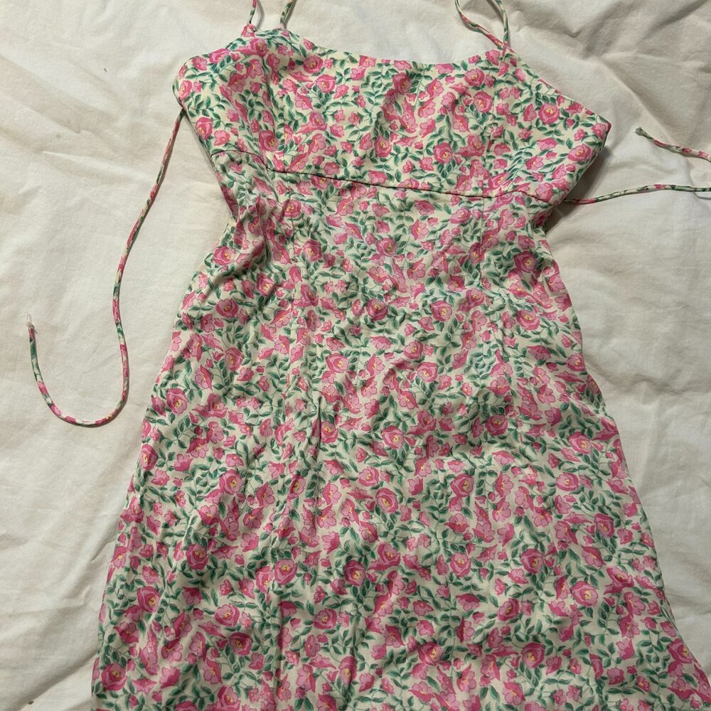 Zara sundress flowered satin XS like new
